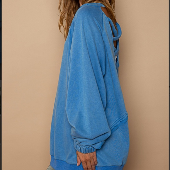 POL “ Jackie 2  “ POL French Terry Top with Criss Cross Back Detail 51 - Picture 5 of 5